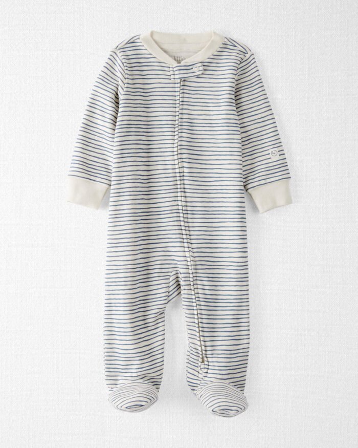 Baby Organic Cotton Sleeper Pyjamas in Stripes